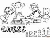 Chess Playing Pieces Szachy Catur Scacchi Ajedrez Kolorowanka Bermain Domain Pezzi sketch template