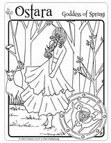 Ostara Wiccan Lrn Luv Equinox Pagan Vernal sketch template
