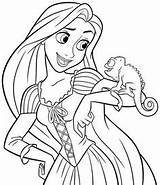 Coloring Rapunzel Pascal Chameleon Pages sketch template