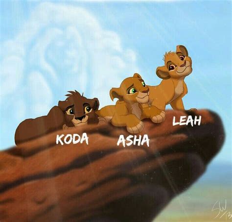 kiara  kovus cubs young koda son asha daughter  leah daughter lion king