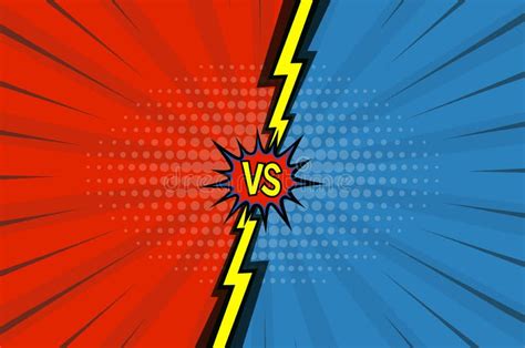 Comic Book Versus Background Cartoon Lightning Versus In Retro Pop Art