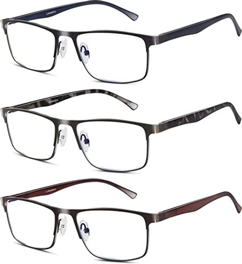3 pack business blue light blocking reading glasses for men