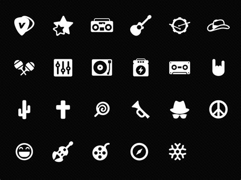 icons  white  black    shapes sizes  colors  match