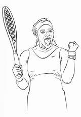 Serena Williams Tennis Coloring Pages Printable Clipart Sheets Drawing Color Print Racket Girl Month History African American Supercoloring Colouring Wwe sketch template