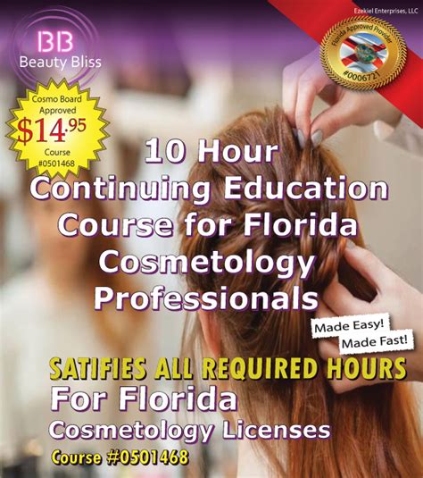 hour continuing education   florida cosmetology licenses  beauty bliss ce