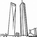 Tower Coloring Shanghai Pages Cn Famous Drawing Financial Jinmao Landmarks Places Swfc Getdrawings sketch template