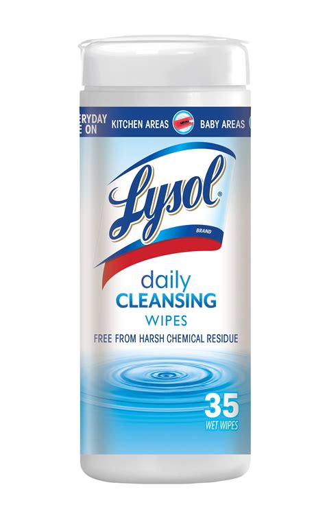 lysol daily cleansing disinfecting wipes ct  harsh chemicals