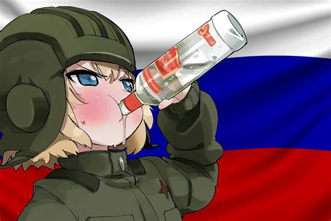 Girls Und Panzer Katyusha Russian Flag Russia Vodka Katyusha Cgdct