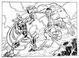 Coloring Hulk Thor Avengers Pages Print sketch template