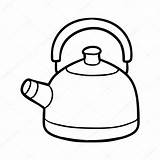 Kettle Coloring Illustration Depositphotos sketch template