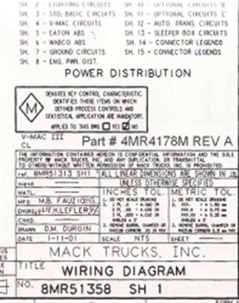 mack wiring diagram chassis series cl
