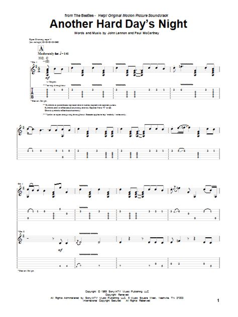another hard day s night by the beatles guitar tab
