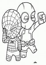 Deadpool Spiderman Avengers Kid Funko Coloringhome Superheroes Rocks sketch template