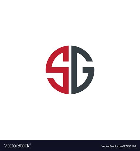 initial letter sg creative design logo royalty  vector