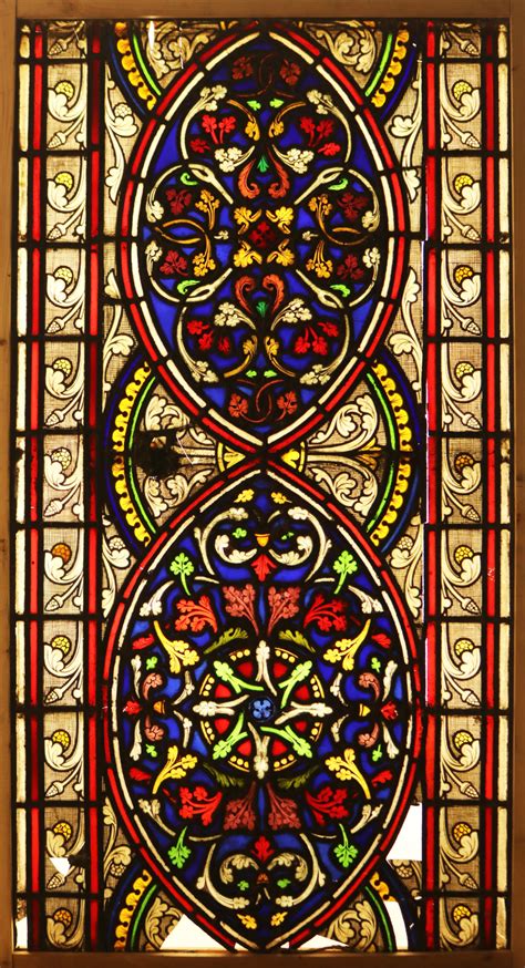 antique medieval style stained glass window panel uk architectural