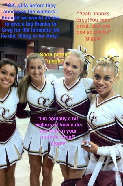 image result for forced feminization captions cheerleader