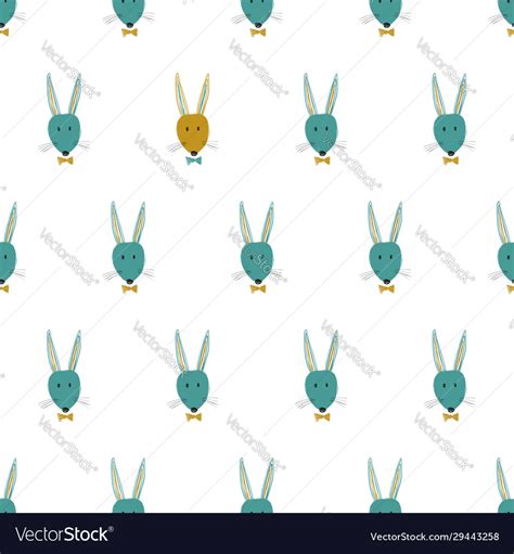 seamless pattern  bunny faces royalty  vector image