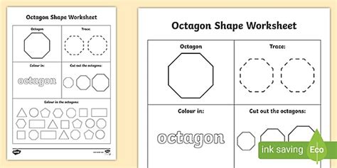 octagon shape worksheet teacher  twinkl
