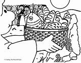Feeds Feeding Loaves Alimenta Colorear Multitud Inmultirea Pestilor Colorat Sheet Thousand Fishes Planse Multitude Iisus Manualidades Fed Biblicas Biblia Activity sketch template