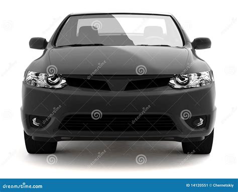 compact black car front view stock image image