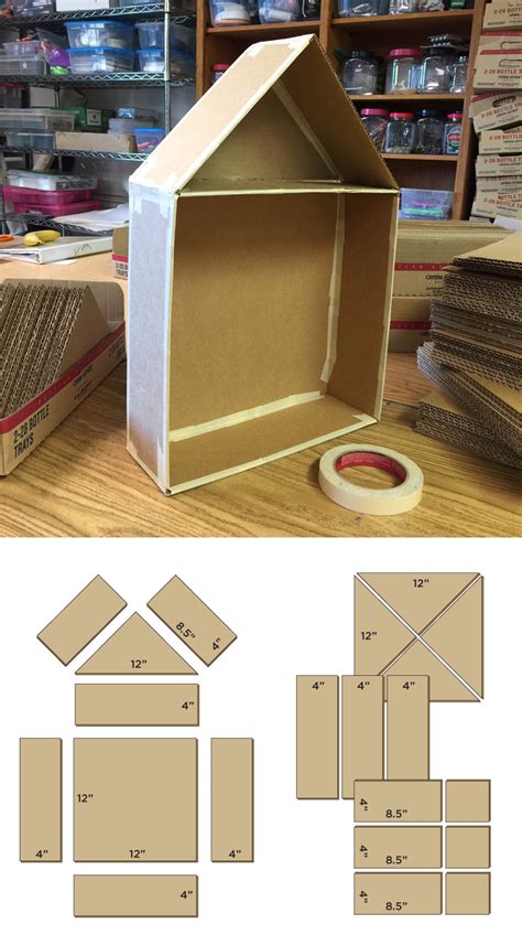 cut  cardboard house template