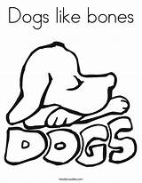 Coloring Dogs Dog Bones Bone Popular Twistynoodle Built California Usa Outline sketch template