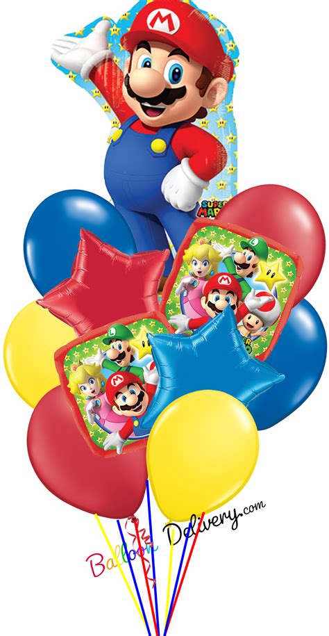 Super Mario Brothers Deluxe Balloon Centerpiece Bouquet