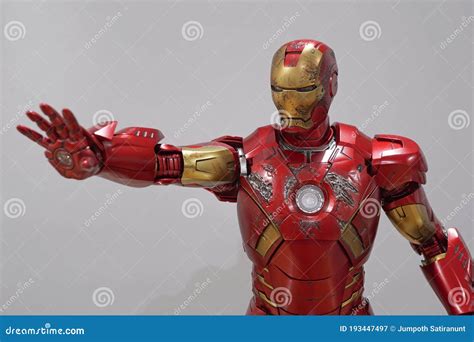 action figure model iron man mark vii hand blaster poses editorial