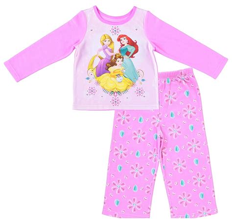 disney junior girls princess pajamas  piece long sleeve pajama set