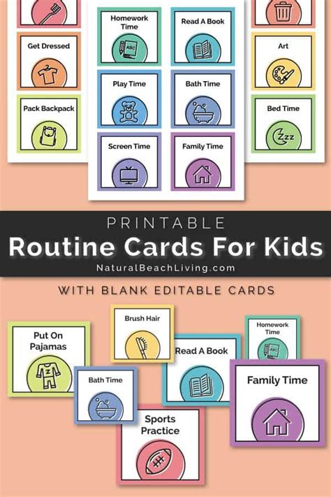 printable home routine cards   visual schedule