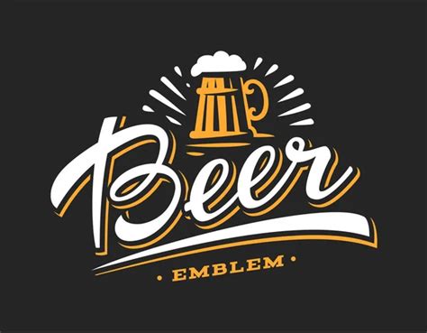 mug beer logo vector illustration emblem brewery design stock