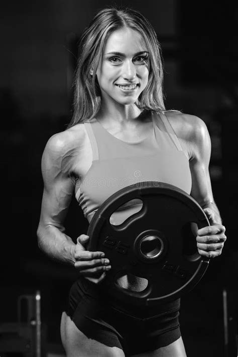 Portrait Model And Tanned Body Looking Away In Gym Stock Image Image