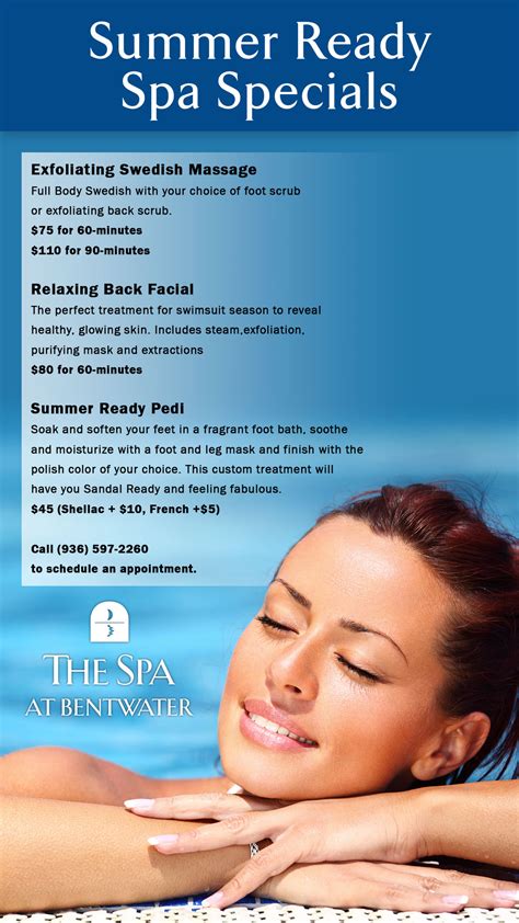 bentwater yacht country club summer ready spa specials