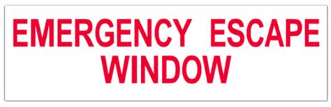 emergency escape window decal
