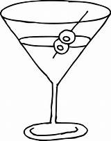 Glass Clipart Drinking Martini Clip Coloring sketch template