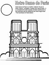 Dame Paris Coloringsky Printable Cathedrale Sky Kids sketch template
