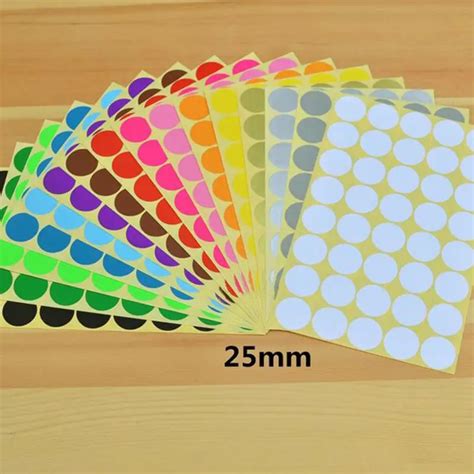 mm coloured dot stickers  sticky adhesive spot circles paper label