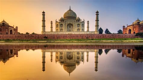 india taj mahal asian architecture love landscape water reflection sunset wallpapers hd