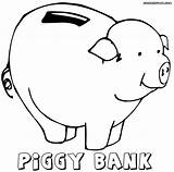 Coloring Bank Piggy Pages Popular Print sketch template