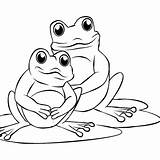 Frog Outline Coloring Clipart Frogs Library Pages sketch template