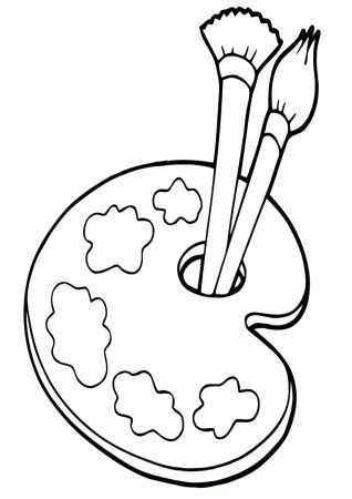 paintbrush coloring page paint brush drawing paint brushes  art