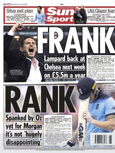 cricket world cup  england british tabloids press savage eoin