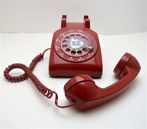 vintage red rotary phone working rotary telephone att    upswingvintage