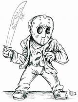 Coloring Myers Jason Michael Pages Voorhees Horror Printable Friday 13th Drawing Cartoon Deviantart Drawings Freddy Halloween Vs Print Mask Scary sketch template