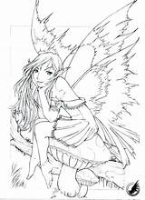 Coloring Goth Pages Girl Getdrawings Fairy sketch template