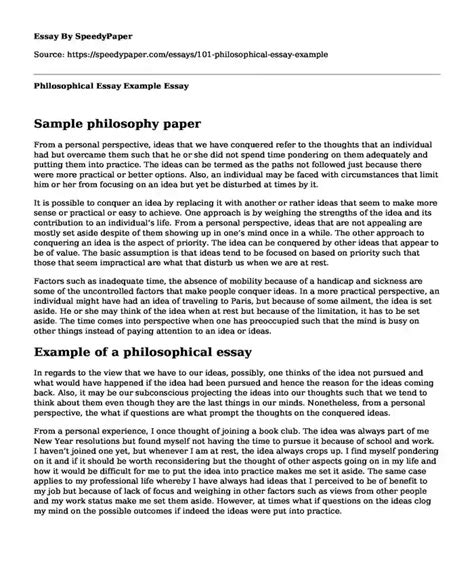 philosophical essay  speedypapercom