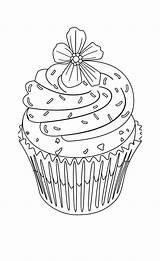 Coloring Cupcake Pages Flower Cupcakes Colouring Drawing Topping Cute Adult Cake Print Color Book Cup Printable Drawings Sheets Bakery Kids sketch template