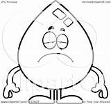 Water Mascot Depressed Drop Coloring Clipart Cartoon Thoman Cory Outlined Vector Collc0121 Royalty sketch template