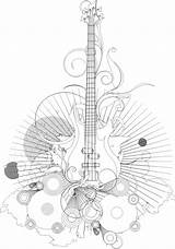 Musique Guitarra Zeppelin Guitarras Adulte Gratuit Dibujos sketch template