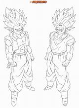 Goku Broly Vegeta Gogeta Dbz Dragonball Imágenes Hojas sketch template